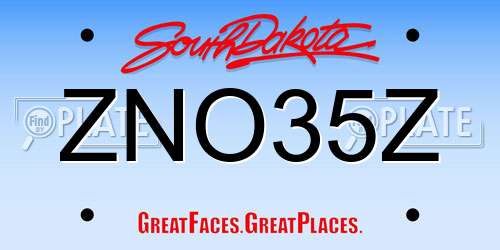 ZNO35Z South Dakota License Plate