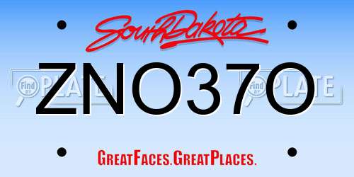 ZNO37O South Dakota License Plate