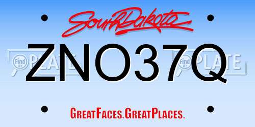 ZNO37Q South Dakota License Plate