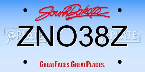 ZNO38Z South Dakota License Plate