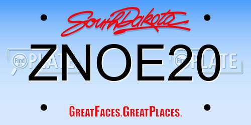 ZNOE20 South Dakota License Plate
