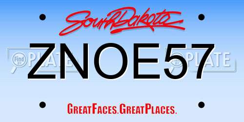 ZNOE57 South Dakota License Plate