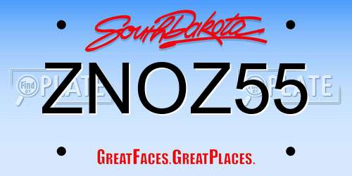 ZNOZ55 South Dakota License Plate