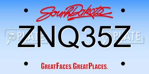 ZNQ35Z South Dakota License Plate