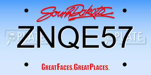 ZNQE57 South Dakota License Plate