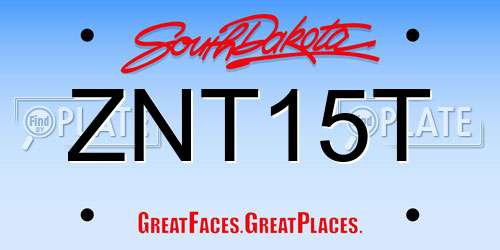 ZNT15T South Dakota License Plate