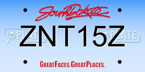 ZNT15Z South Dakota License Plate