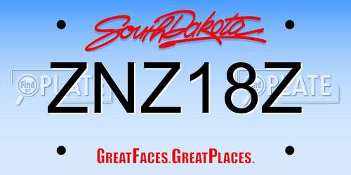 ZNZ18Z South Dakota License Plate