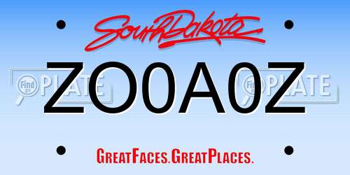ZO0A0Z South Dakota License Plate