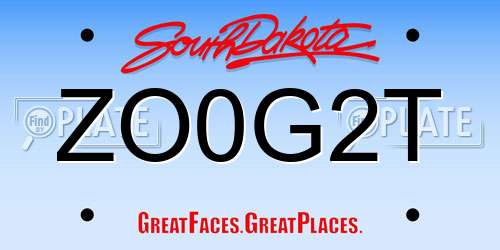 ZO0G2T South Dakota License Plate