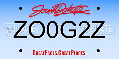 ZO0G2Z South Dakota License Plate