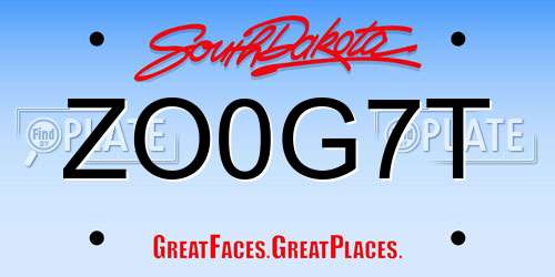 ZO0G7T South Dakota License Plate