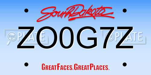 ZO0G7Z South Dakota License Plate