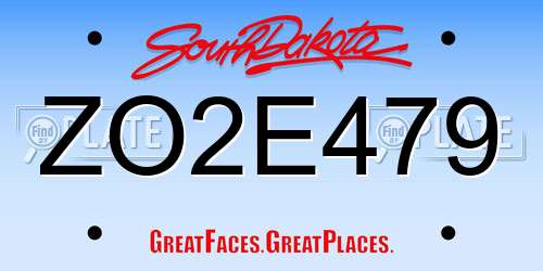 ZO2E479 South Dakota License Plate