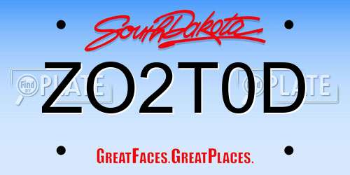 ZO2T0D South Dakota License Plate