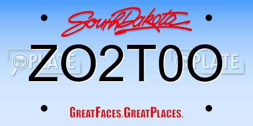 ZO2T0O South Dakota License Plate
