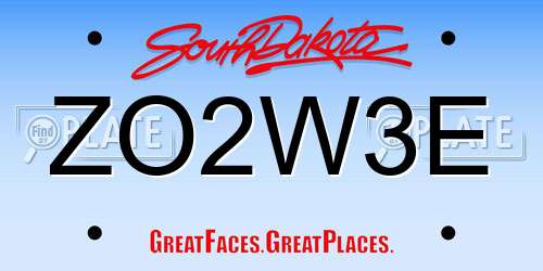 ZO2W3E South Dakota License Plate