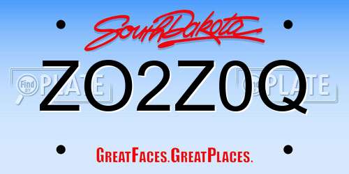 ZO2Z0Q South Dakota License Plate