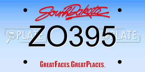 ZO395 South Dakota License Plate