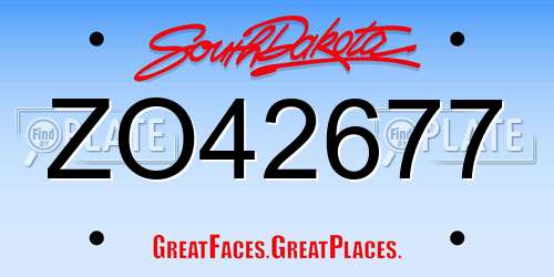 ZO42677 South Dakota License Plate