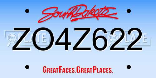 ZO4Z622 South Dakota License Plate