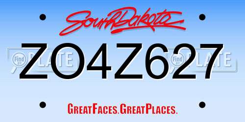 ZO4Z627 South Dakota License Plate