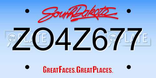 ZO4Z677 South Dakota License Plate