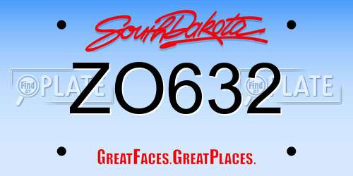 ZO632 South Dakota License Plate