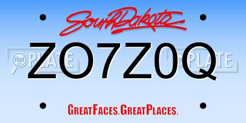 ZO7Z0Q South Dakota License Plate