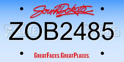 ZOB2485 South Dakota License Plate