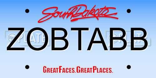 ZOBTABB South Dakota License Plate