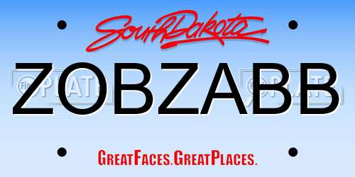 ZOBZABB South Dakota License Plate