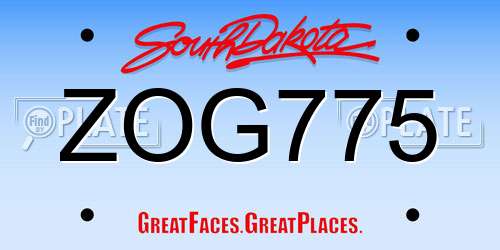 ZOG775 South Dakota License Plate
