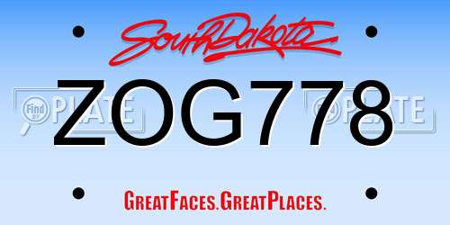 ZOG778 South Dakota License Plate