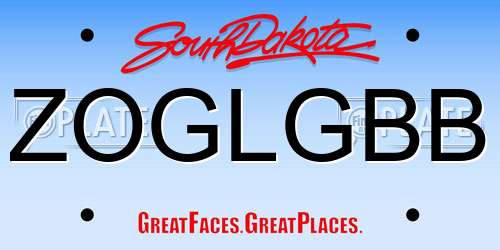 ZOGLGBB South Dakota License Plate