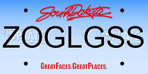 ZOGLGSS South Dakota License Plate