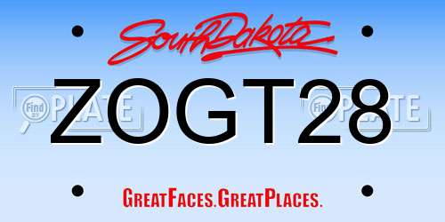 ZOGT28 South Dakota License Plate