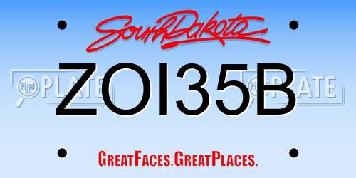 ZOI35B South Dakota License Plate