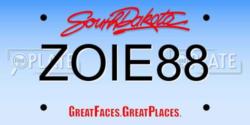 ZOIE88 South Dakota License Plate