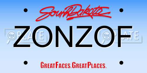 ZONZOF South Dakota License Plate