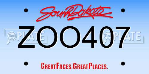 ZOO407 South Dakota License Plate