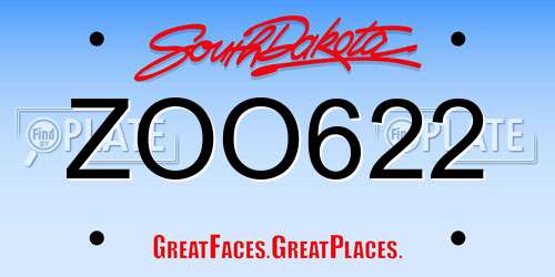 ZOO622 South Dakota License Plate