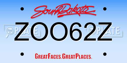 ZOO62Z South Dakota License Plate