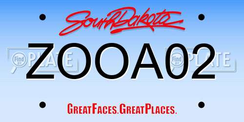 ZOOA02 South Dakota License Plate