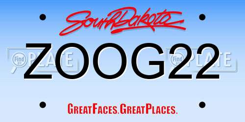 ZOOG22 South Dakota License Plate