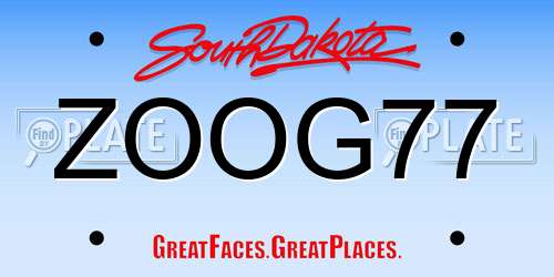 ZOOG77 South Dakota License Plate
