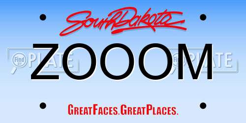 ZOOOM South Dakota License Plate