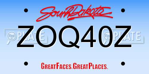 ZOQ40Z South Dakota License Plate