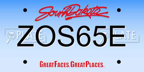 ZOS65E South Dakota License Plate
