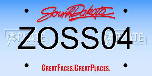 ZOSS04 South Dakota License Plate